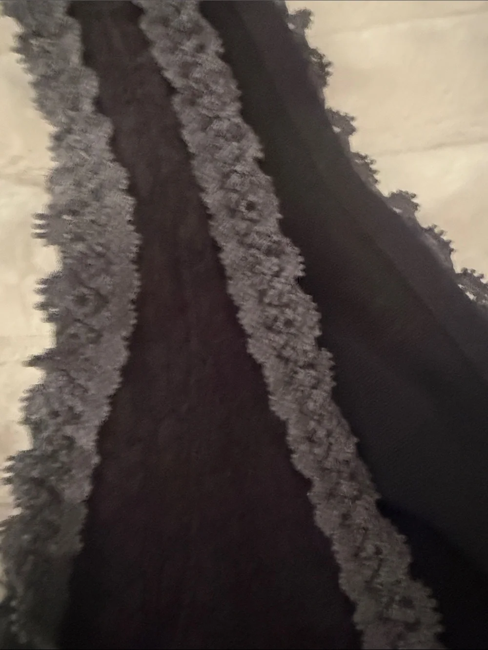 Free People- Halter Lace-Trim Bralette in Black with Gray Accents